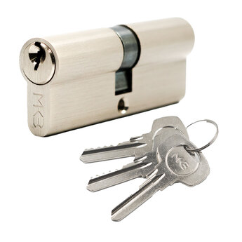 Pure Brass Cylinder with 3 pcs Brass Normal Keys, PN Size 80mm...