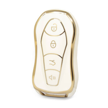 Nano High Quality Cover For Geely Remote Key 4 Buttons White...