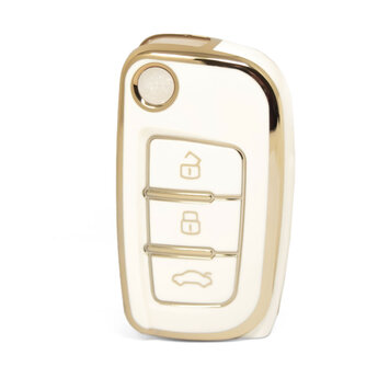 Nano High Quality Cover For Geely Remote Key 3 Buttons White...