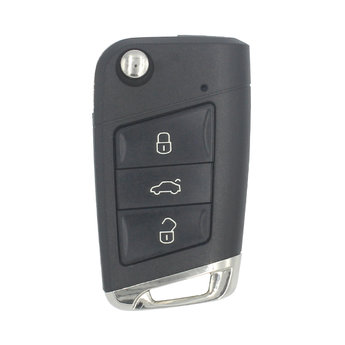 VW MQB 2015 3 Buttons Flip Remote Key Cover  HU66 Chrome