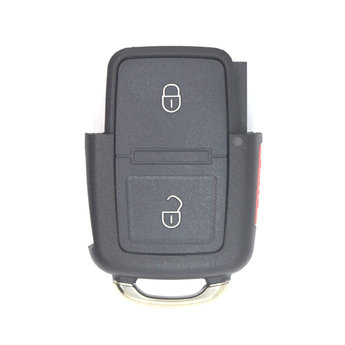 VW 3 Buttons Flip Remote Key Cover With Battery Holder
