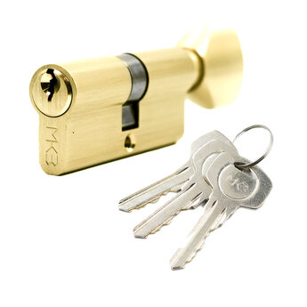 Pure Brass Cylinder with 3 pcs Brass Normal Keys, PB Size 70mm...