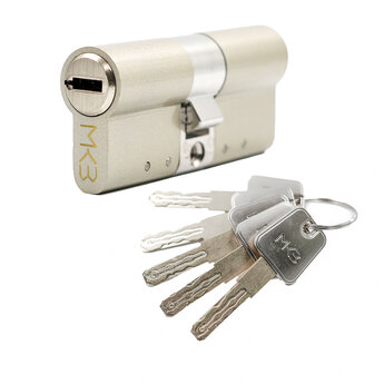Pure Brass Cylinder with 5 pcs White Brass Keys, With Multi-track...