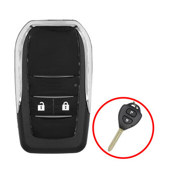 Toyota Flip Remote Key Shell 2 Buttons Modified Horizontal Type...
