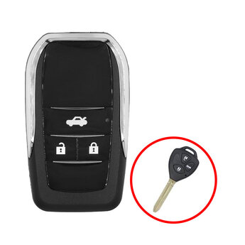 Toyota Flip Remote Key Shell 3 Buttons Modified Horizontal Type...