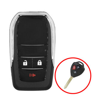 Toyota Flip Remote Key Shell 2+1 Buttons Modified Horizontal...