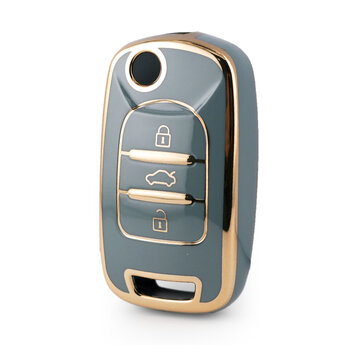 Nano High Quality Cover For Baojun Flip Remote Key 3 Button Gray...