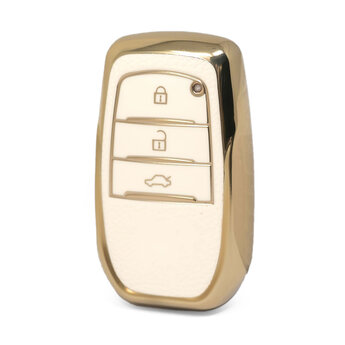 Nano High Quality Gold Leather Cover For Toyota Remote Key 3...
