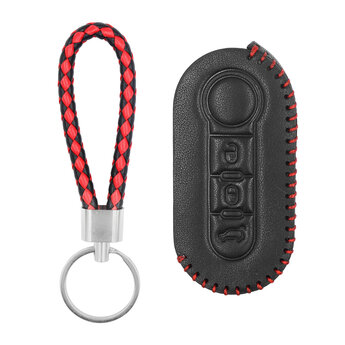 Leather Case For Fiat Flip Remote Key 3 Buttons FIA-A