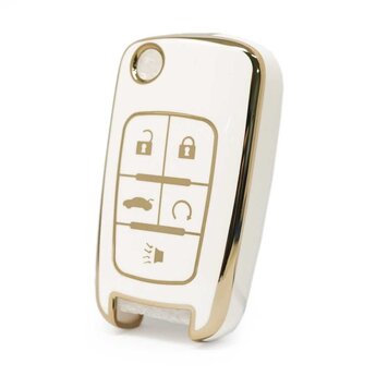 Nano High Quality Cover For Chevrolet Flip Remote Key 5 Buttons...