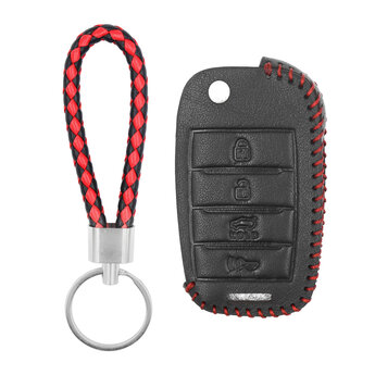 Leather Case For Kia Flip Remote Key 3+1 Buttons