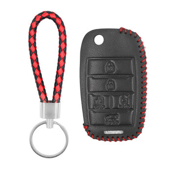 Leather Case For Kia Flip Remote Key 5 Buttons