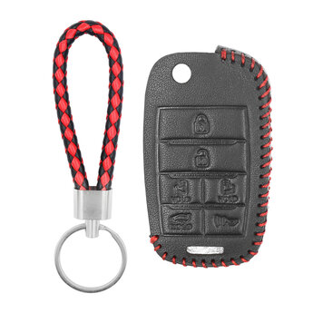 Leather Case For Kia Flip Remote Key 5+1 Buttons KA-L