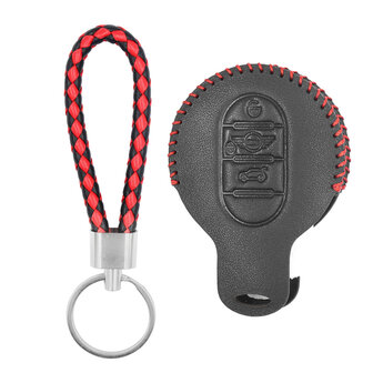 Leather Case For Mini Cooper Smart Remote Key 3 Buttons CP-B