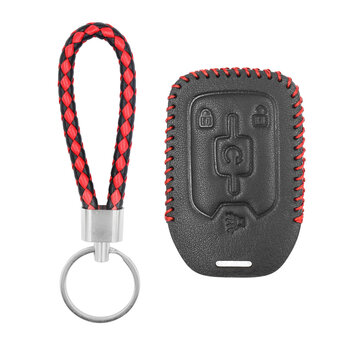 Leather Case For GMC Chevrolet  Smart Remote Key 3+1 Buttons...