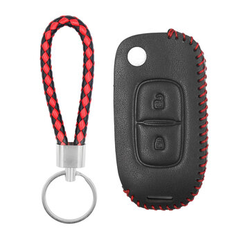 Leather Case For Renault Flip Remote Key 2 Buttons RN-A