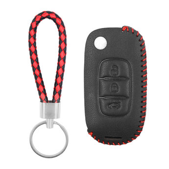 Leather Case For Flip Renault Remote Key 3 Buttons RN-C