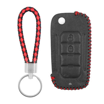 Leather Case For Jeep Flip Remote Key 2 Buttons JP-D