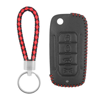 Leather Case For Jeep Flip Remote Key 4 Buttons JP-E