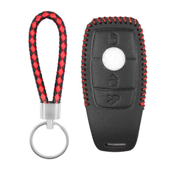 Leather Case For Mercedes Benz E Series Smart Remote Key 3 Buttons...