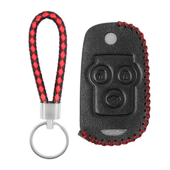 Leather Case For Honda Civic Accord Jazz CRV Remote Key 3 Buttons...