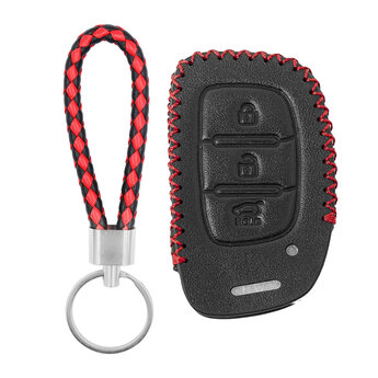 Leather Case For Hyundai Tucson I10 I20 I40 IONIQ Remote Key...