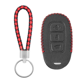 Leather Case For Hyundai Verna Kona Venue Palisade Remote Key...