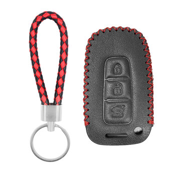 Leather Case For Hyundai Kia Smart Remote Key 3 Buttons