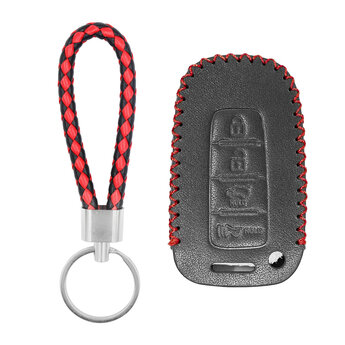 Leather Case For Hyundai Kia Smart Remote Key 4 Buttons