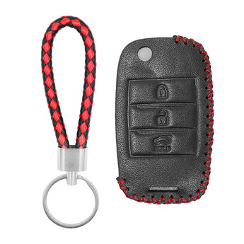 Leather Case For New Kia Flip Remote Key 3 Buttons