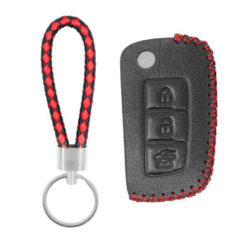 Leather Case For Nissan Flip Remote Key 3 Buttons