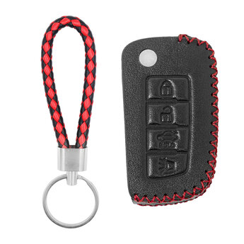Leather Case For Nissan Flip Remote Key 4 Buttons