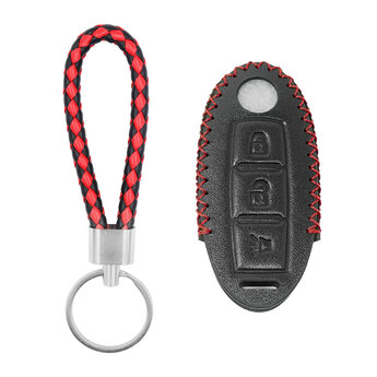 Leather Case For Nissan Smart Remote Key 2+1 Buttons