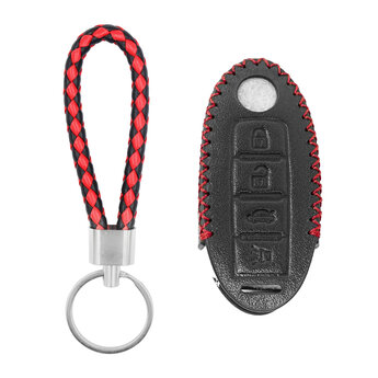 Leather Case For Nissan Smart Remote Key 3+1 Buttons