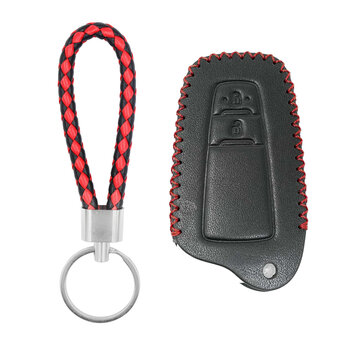 Leather Case For Toyota Prius C-HR Prado Smart Remote Key 2 Buttons...