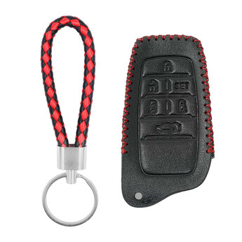 Leather Case For Toyota Vellfire Alphard Smart Remote Key 6 Buttons...
