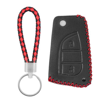 Leather Case For Toyota Flip Smart Remote Key 2 Buttons