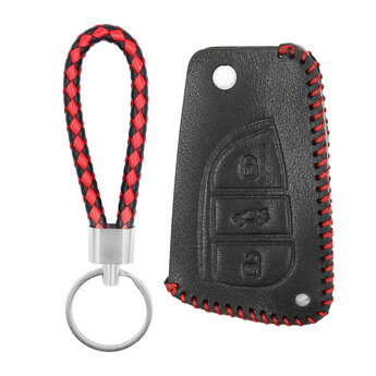 Leather Case For Toyota Flip Smart Remote Key 3 Buttons