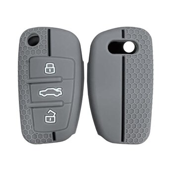 Silicone Engraved Case For Audi Flip Remote Key 3 Buttons