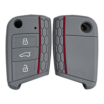 Silicone Engraved Case For Volkswagen Flip Remote Key 3 Buttons...