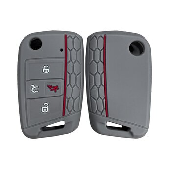 Silicone Engraved Case For Volkswagen Flip Remote Key 4 Buttons...