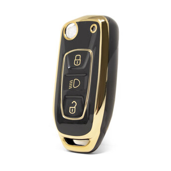 Nano High Quality Cover For TATA Flip Remote Key 3 Button Black...
