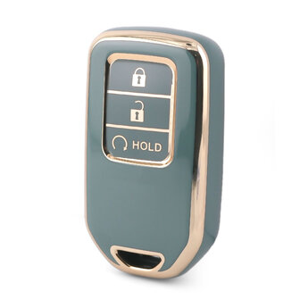 Nano High Quality Cover For Honda Remote Key 3 Buttons Gray Color...