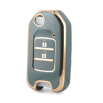 Nano High Quality Cover For Honda Flip Remote Key 2 Buttons Gray...