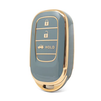 Nano High Quality Cover For Honda Remote Key 3 Buttons Gray Color...