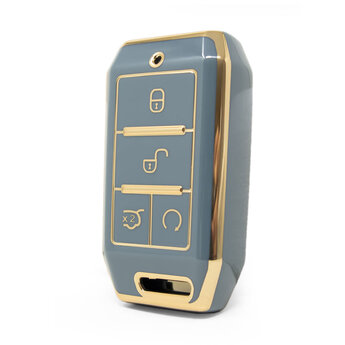 Nano High Quality Cover For BYD Remote Key 4 Buttons Gray Color...
