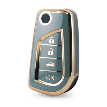 Nano High Quality Cover For Toyota Flip Remote Key 3+1 Buttons...