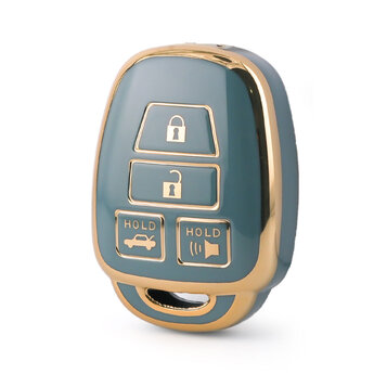 Nano High Quality Cover For Toyota Remote Key 4 Buttons Gray...