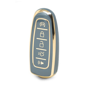 Nano High Quality Cover For Ford Remote Key 5 Buttons Gray Color...