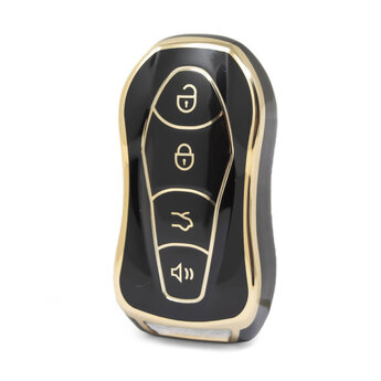 Nano High Quality Cover For Geely Remote Key 4 Buttons Black...